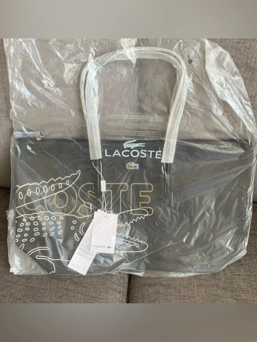 Lacoste L.12.12 Concept Tote handbag Bag purse Croc print NWT - Picture 7 of 10